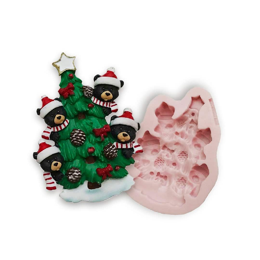 Christmas Tree and Bears Silicone Mold