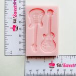 Tiny Guitars silicone mold measures