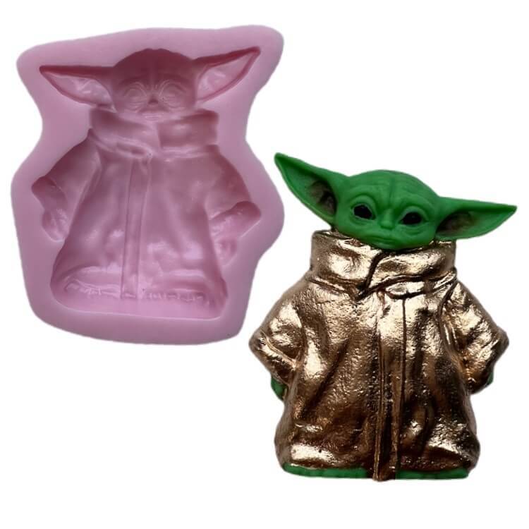 silicone Baby Yoda Mold Candle Soap Resin Mould 3.5” food grade 