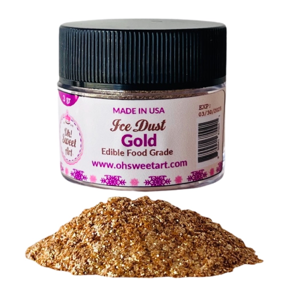 Gold Edible Glitter - 1/4 oz - Food Product - FDA approved