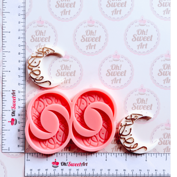 Crescent Moon Ramadan Silicone Mold measures