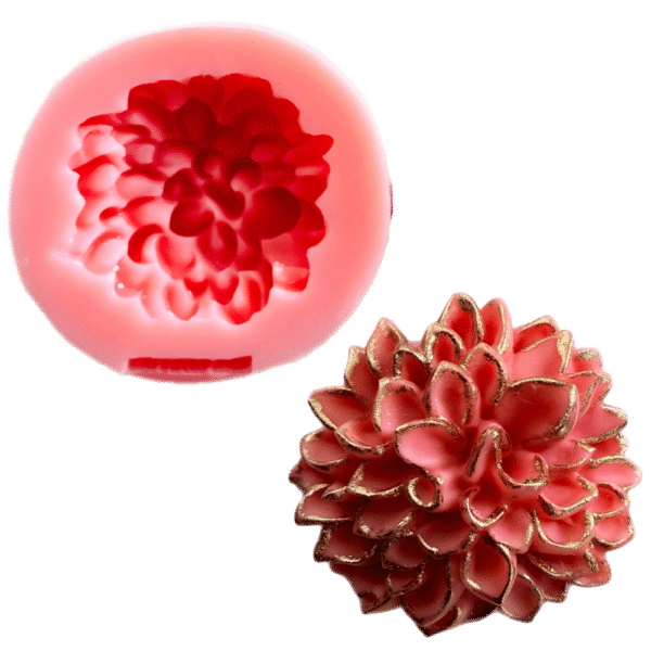 Dahlia Bloom Silicone Mold meas
