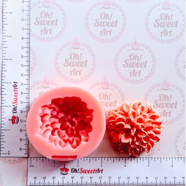 Dahlia Bloom Silicone Mold measures