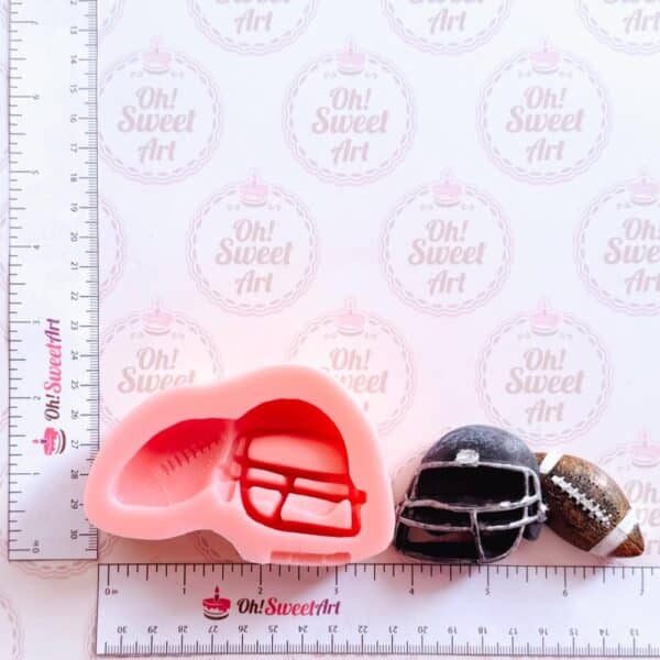 Football Helmet and The Duke Silicone Mold measures