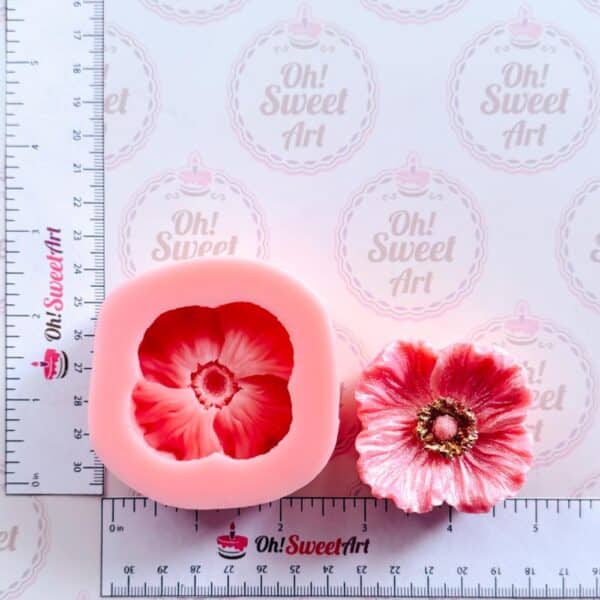 Hibiscus Flower Silicone Mold measures