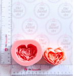 Rose Heart Silicone Mold measures