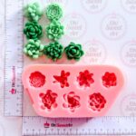 Succulent Flowers Silicone Mold measures