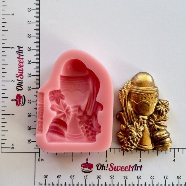 First Communion Chalice II Silicone Mold measures