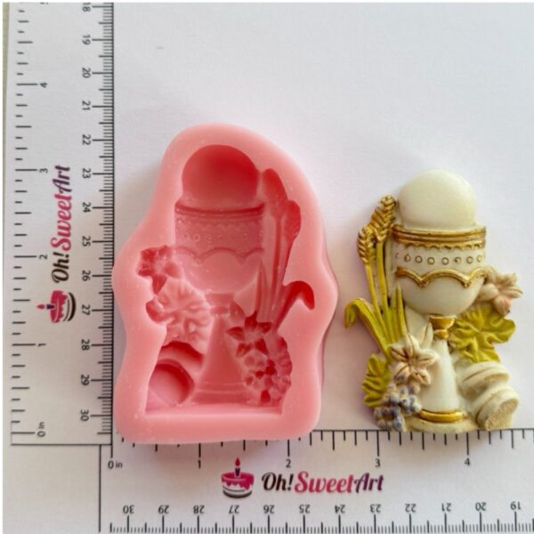 First Communion Chalice III Silicone Mold measures
